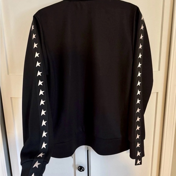 Golden Goose Black Zip-Up Jacket with White Star Grossgrain Trim Womens Size L - Picture 4 of 5